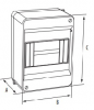 Rozdzielnica modułowa 1x4 S-4 natynkowa IP65 N+PE C.14504 Pawbol 